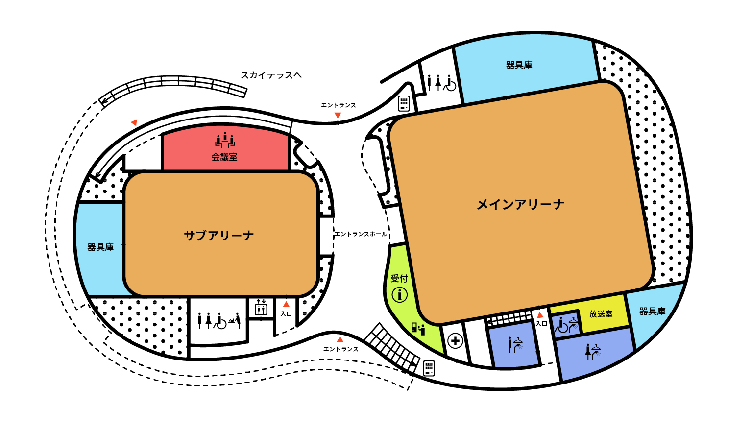 KOGEループアリーナ1階フロアマップ