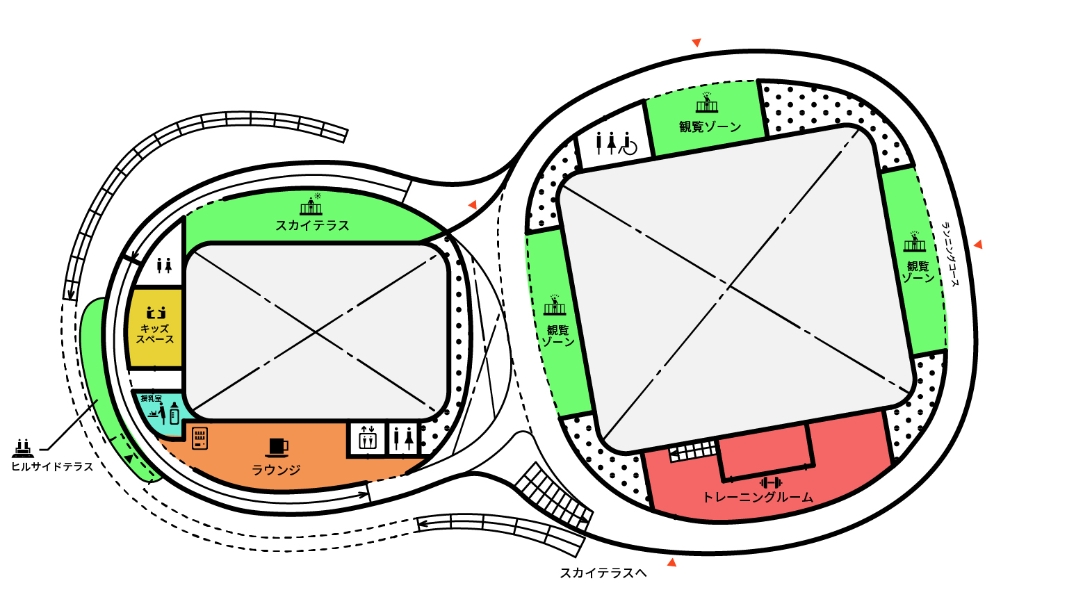 KOGEループアリーナ2階フロアマップ